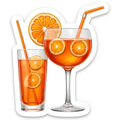Aperol spritz with straw sticker
