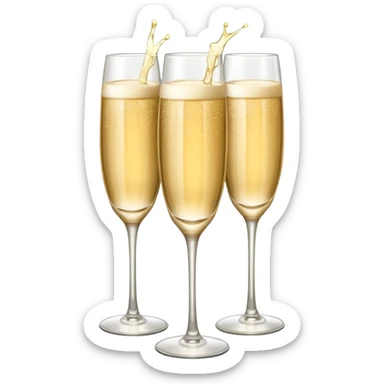 three tier tall tower made of coup champagne glasses sticker