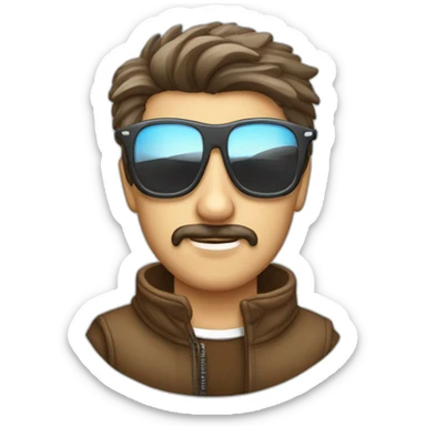 hombre-con-gafas-con-un-perro-westie sticker