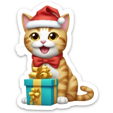 Cats with presents sticker