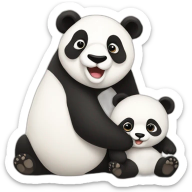 Panda avec sa maman sticker