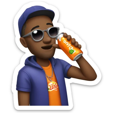 Rapper drinking a Fanta lite sticker