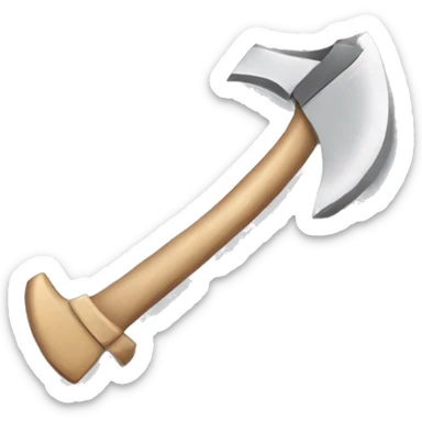 axe with a beige bow tied on the handle sticker