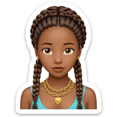 An black girl beatful with braids sticker