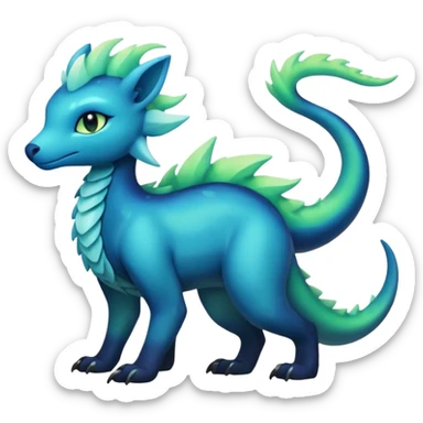 Shiny Dark Edgy  Aurorus-Inteleon-Amaura-Fakémon-hybrid-creature (full body)  sticker