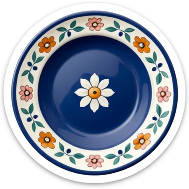 floral patterned porcelain plate sticker