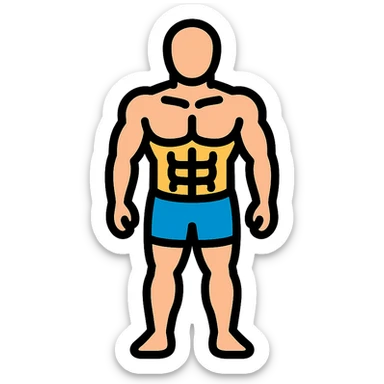 athletic muscular male body type, standing sticker