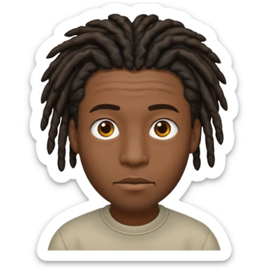 A black guy with short dreads trying to keep a straight face  sticker