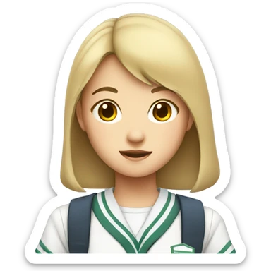 young asian girl wearing school uniform sticker