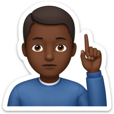 A person pointing is his head sticker