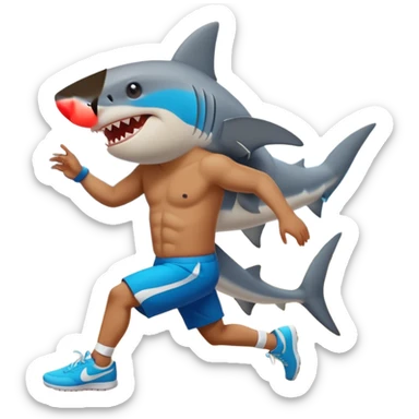 Shark with Nike shoes Dancing at a beach sticker