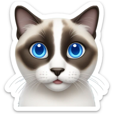 Snowshoe cat blue eres sticker