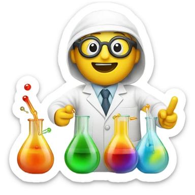 The sun doing a science experience ￼ sticker