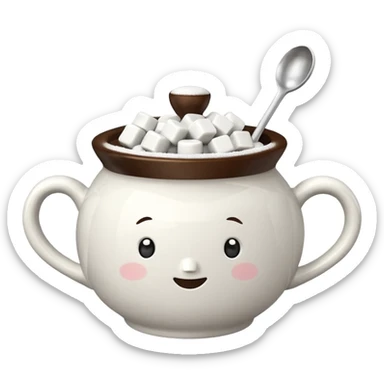 sugar bowl with sugar cubes sticker