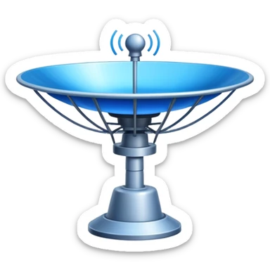 radar dish with signal waves sticker