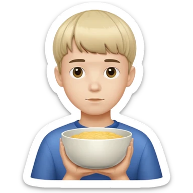 boy with bowl haircut sticker