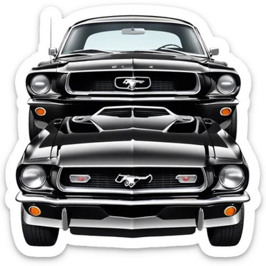 Black Old Ford Mustang sticker