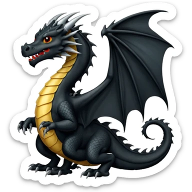 dragon negro, enojado sticker