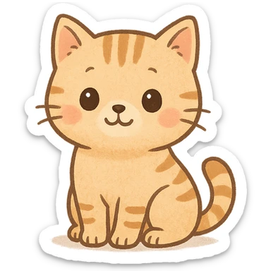 cute cat sitting, general style, adorable and charming sticker