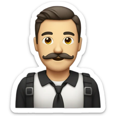 a guy with a square mustache sticker