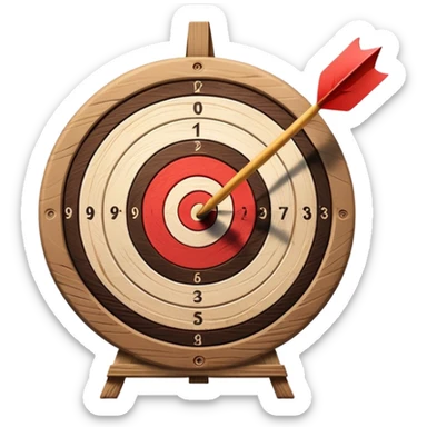 target with arrow hitting bullseye, achievement goal sticker