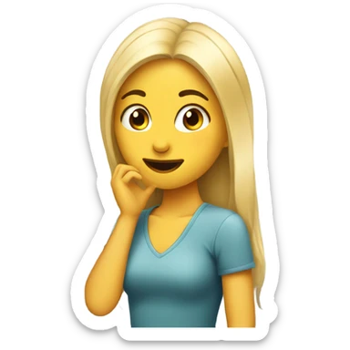 a girl flirtatiously whispering  sticker