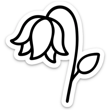 Wilted rose flower with drooping petals sticker