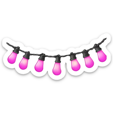 pink string of christmas lights sticker