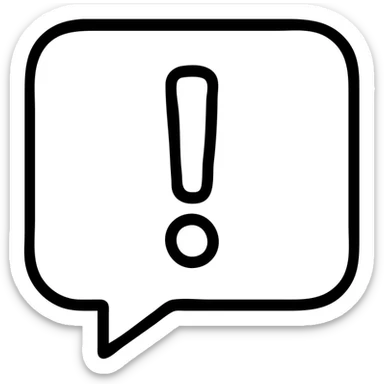 outlined exclamation mark in a speech bubble icon sticker