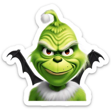 The grinch with bats sticker