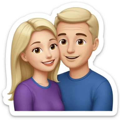Woman on husbands face sticker