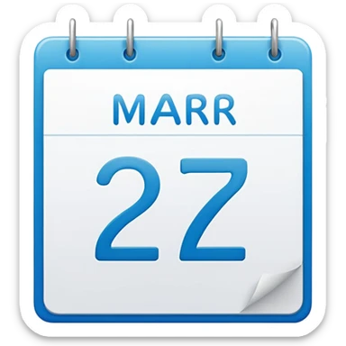 big calendar with the leters 27 MAR sticker