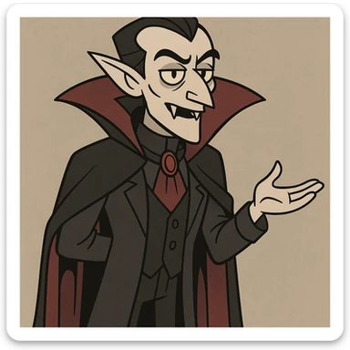 vampire, gothic cartoon style sticker