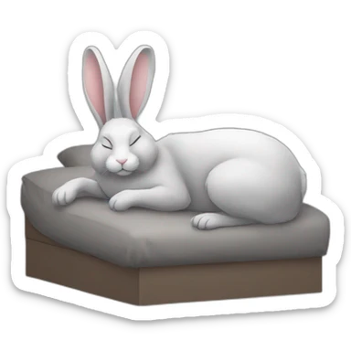 Sleeping-gray-rabbit-fullbody sticker