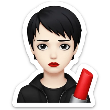 Emo boy with red lipstick  sticker