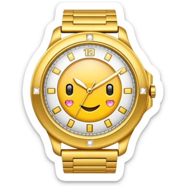 Crea un reloj de oro amarillo con muchos diamantes, sin la cara de fondo sticker