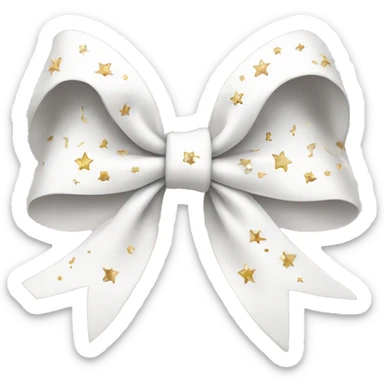 White bow with stars sticker