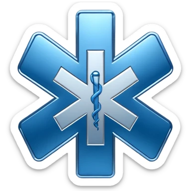blue medical star of life symbol sticker