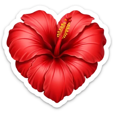Hibiscus heart sticker