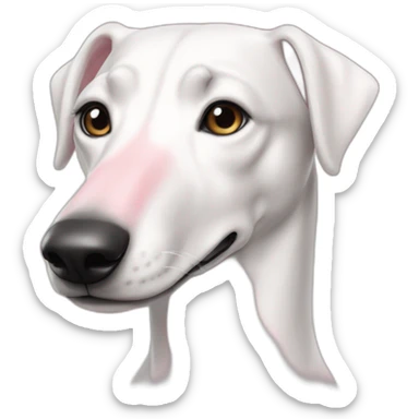 Dog galgo all white anda pink noise sticker
