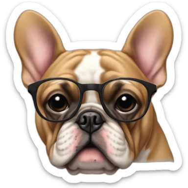 Bouledogue français avec des lunettes sticker