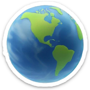 planet with planes circling around sticker