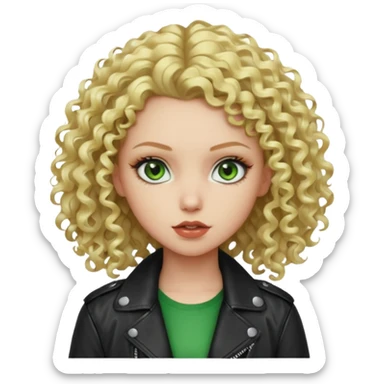 Bad Girl blonde curly Hair 
Green eyes sticker