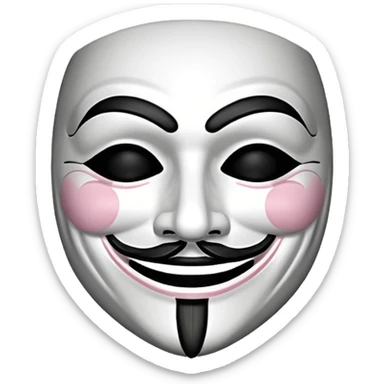 Black and white Guy fawkes mask emoji sticker
