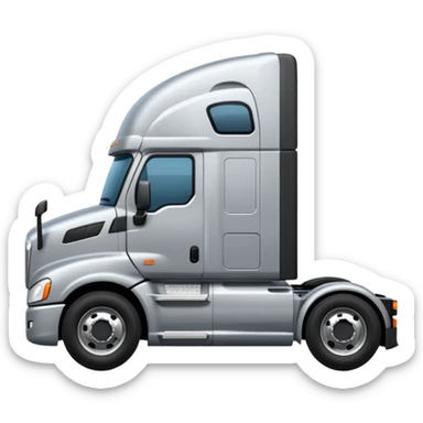 A cascadia semi truck seen from the side sticker