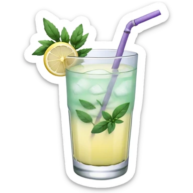 Lavender mint lemonade on ice with a sprig of lavender  sticker