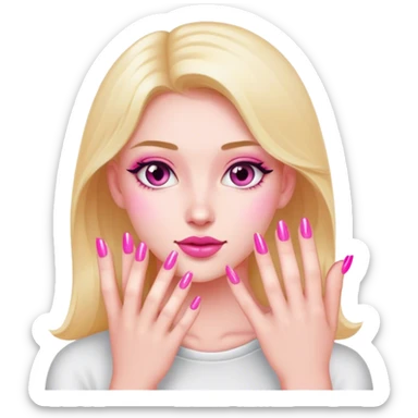 Pink nails sticker