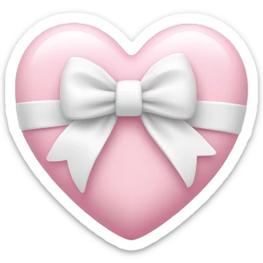 Pastel pink heart with white bow sticker