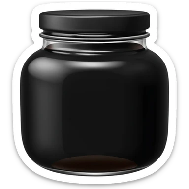 jar with black paste inside sticker