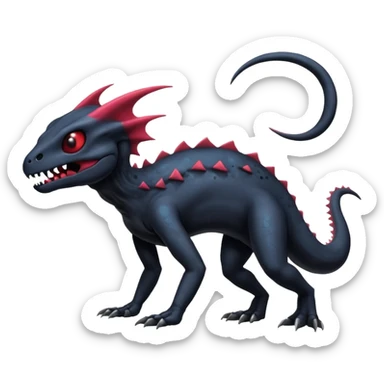Nebulae spooky scary evil cool Salandit-Duskull-Noibat-Fakémon-hybrid-creature (full body)  sticker